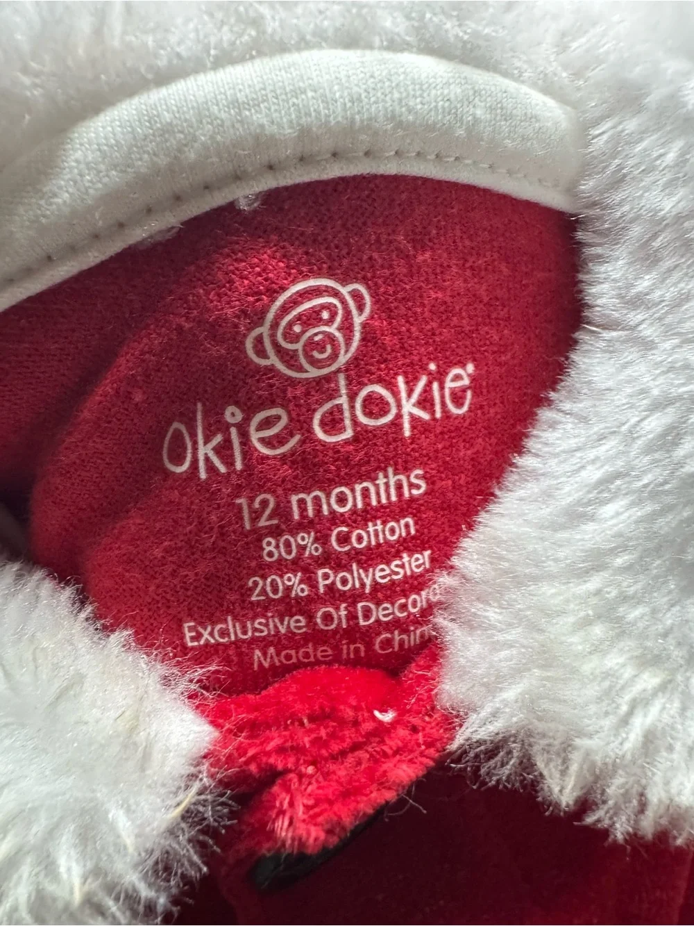 okie dokie Red and White Santa-Inspired Kids Costume with Black Belt